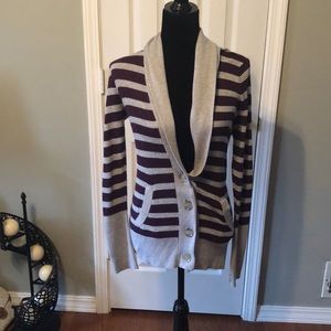 Maroon and Gray Thermal Cardigan